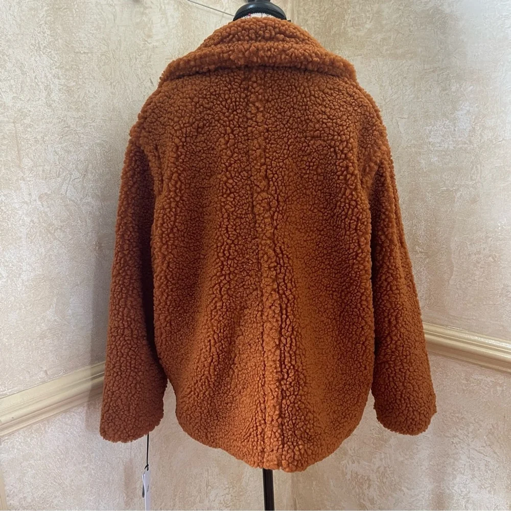 UGG Gertrude Short Teddy Coat in Chestnut Brown Sz Large Soft and cozy - Picture 6 of 13